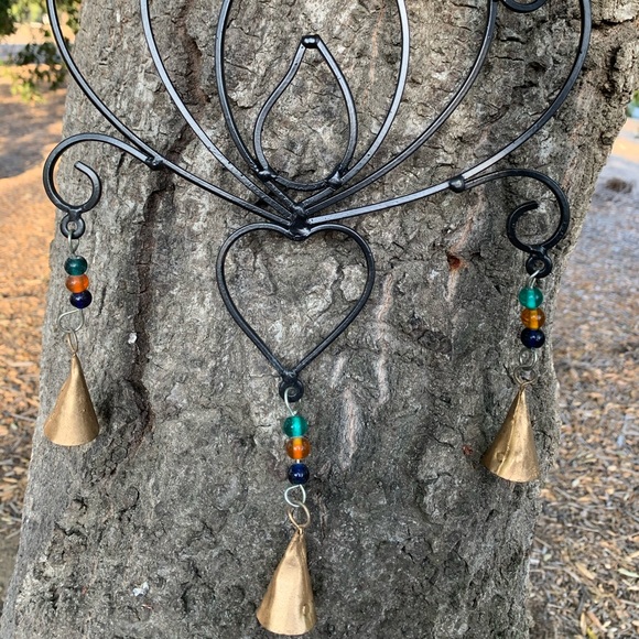 Lotus Heart Glass Beads Wind Chime Mobile - Picture 5 of 9